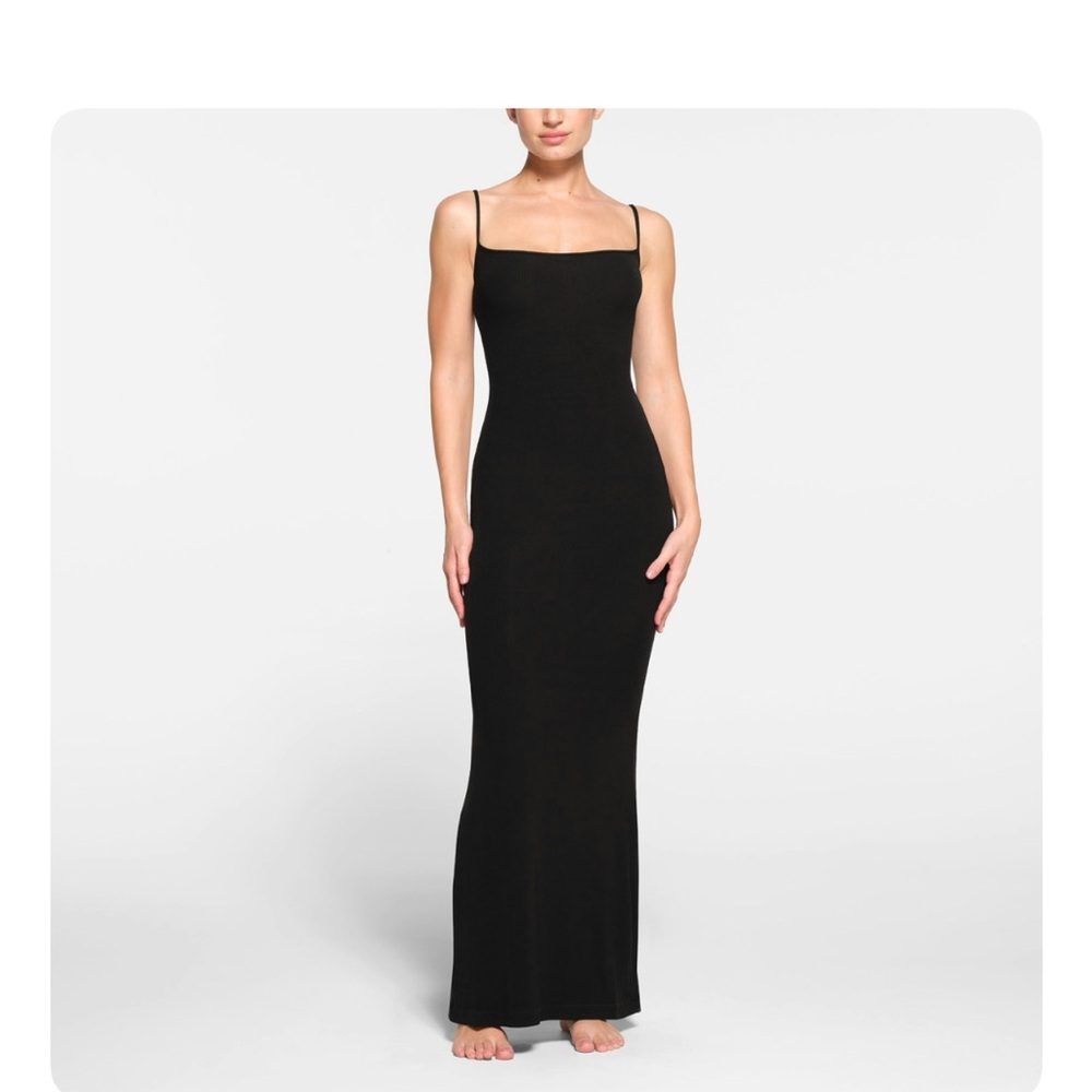 SKIMS Long black bodycon dress